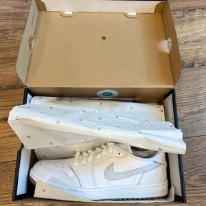 Air Jordan 1 Low G Golf Shoes - White/Gum Medium Brown/Pure Platinum